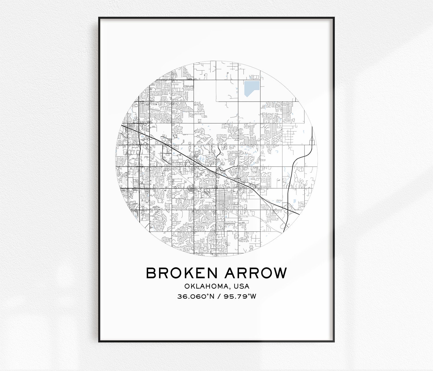 Broken Arrow Map Print Digital Map Prints Printable Maps  Etsy