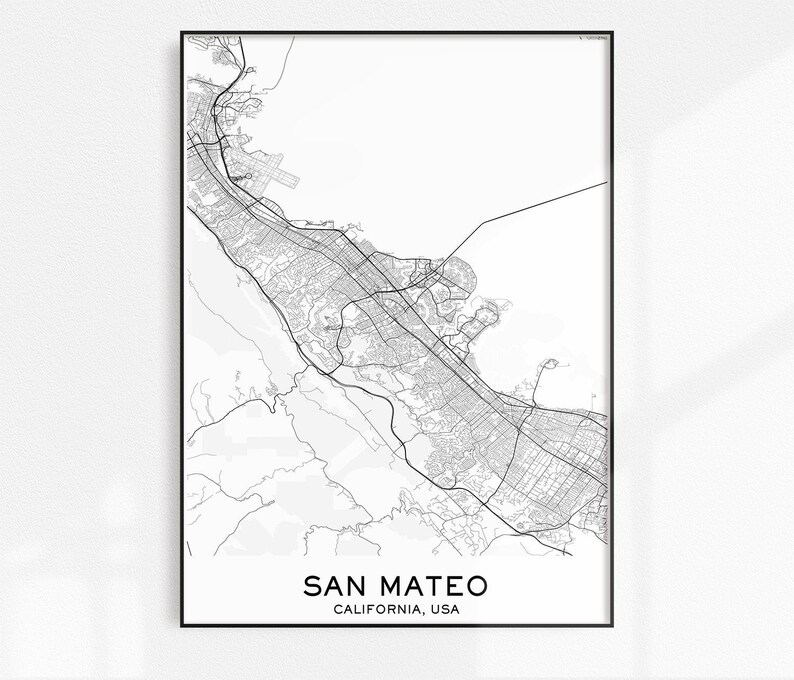 San Mateo Map Print City Map Prints San Mateo Map City | Etsy