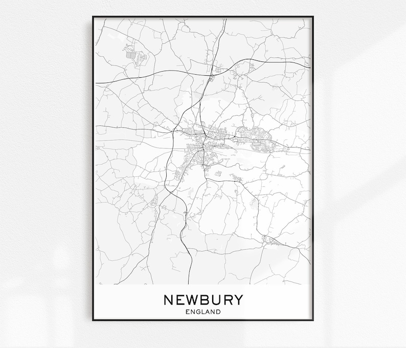 Newbury Map Print City Map Prints Newbury Map City Maps UK Etsy