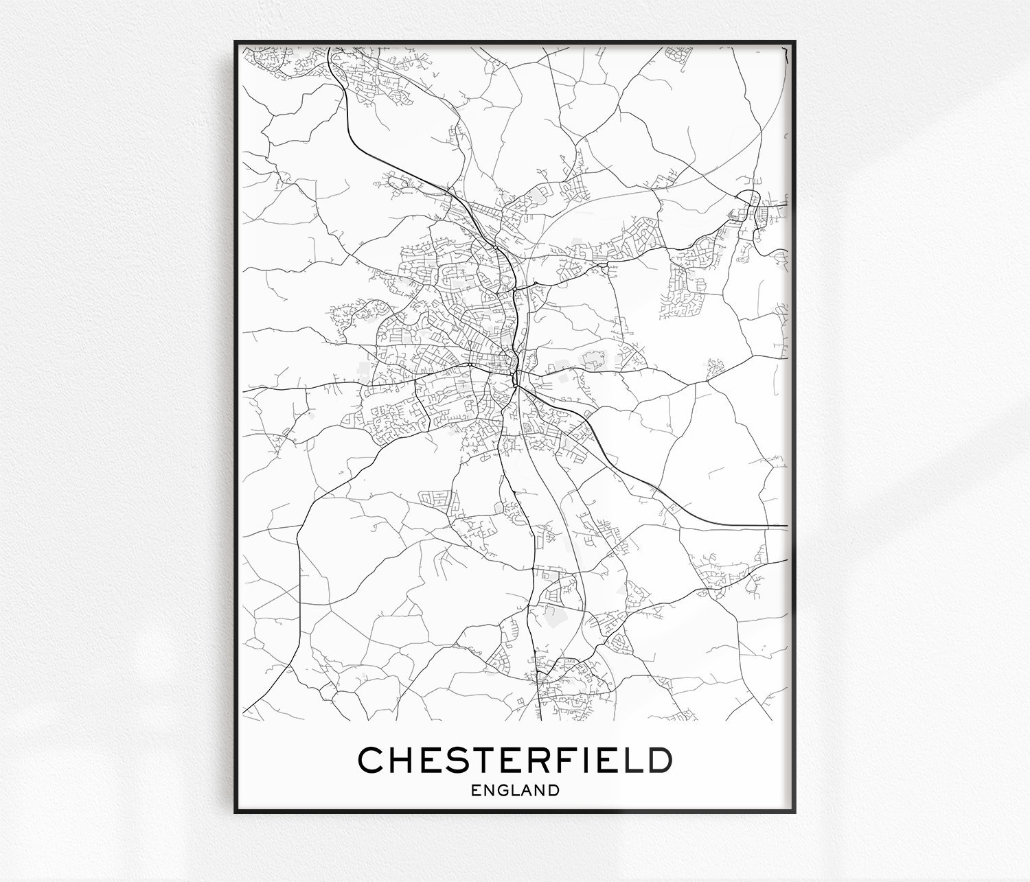 Chesterfield Map Print City Map Prints Chesterfield Map Etsy
