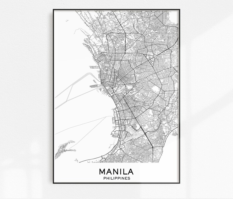 Manila Map Print City Map Prints Manila Map City Maps | Etsy
