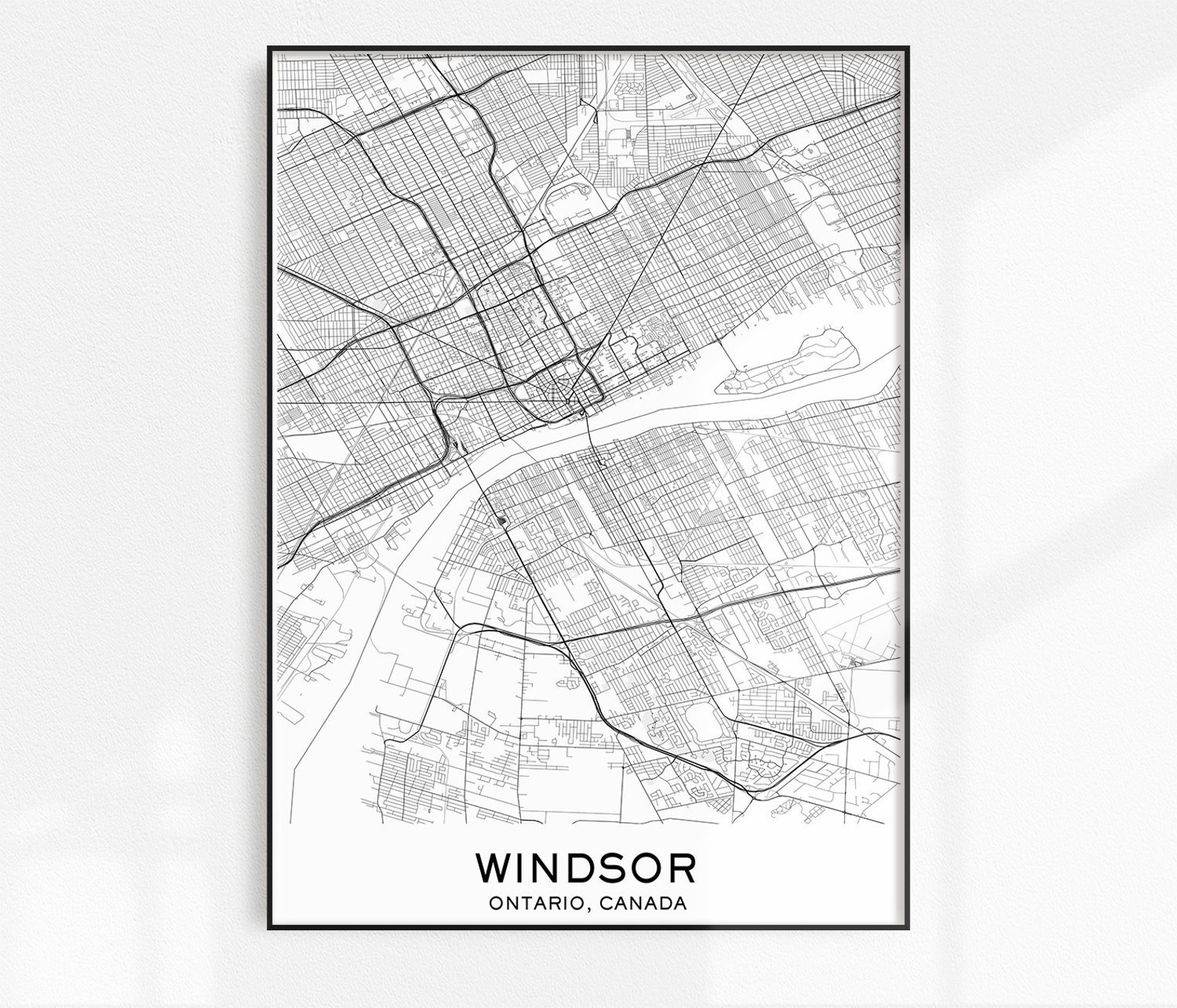 Windsor Map Print City Map Prints Windsor Map City Maps | Etsy
