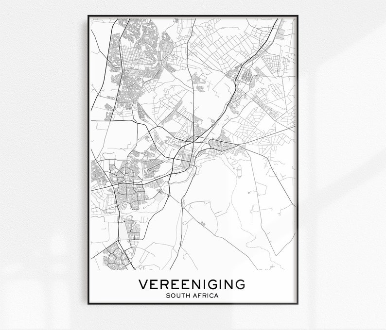 Vereeniging Map Print Printable Maps Vereeniging Map City Etsy
