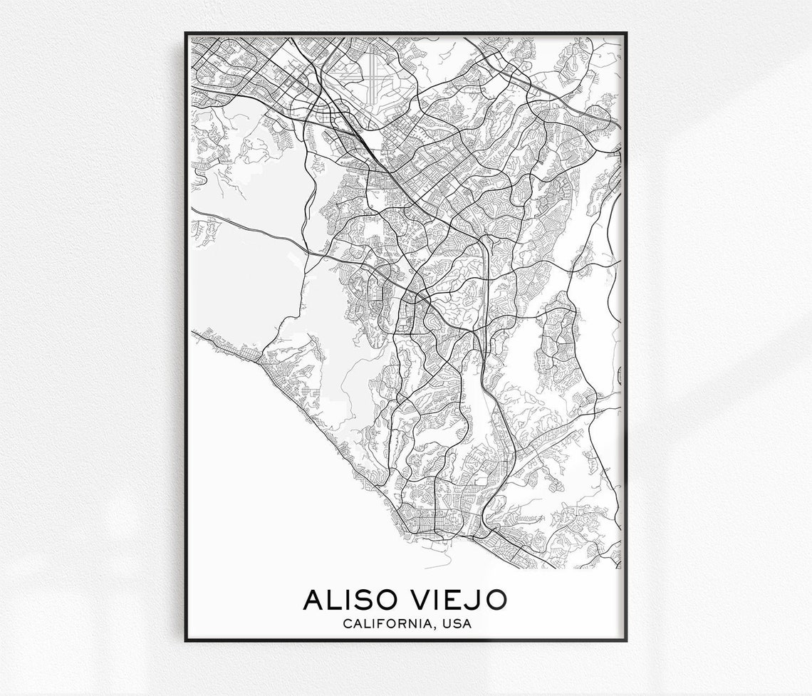 Aliso Viejo Map Print City Map Prints Aliso Viejo Map City Etsy