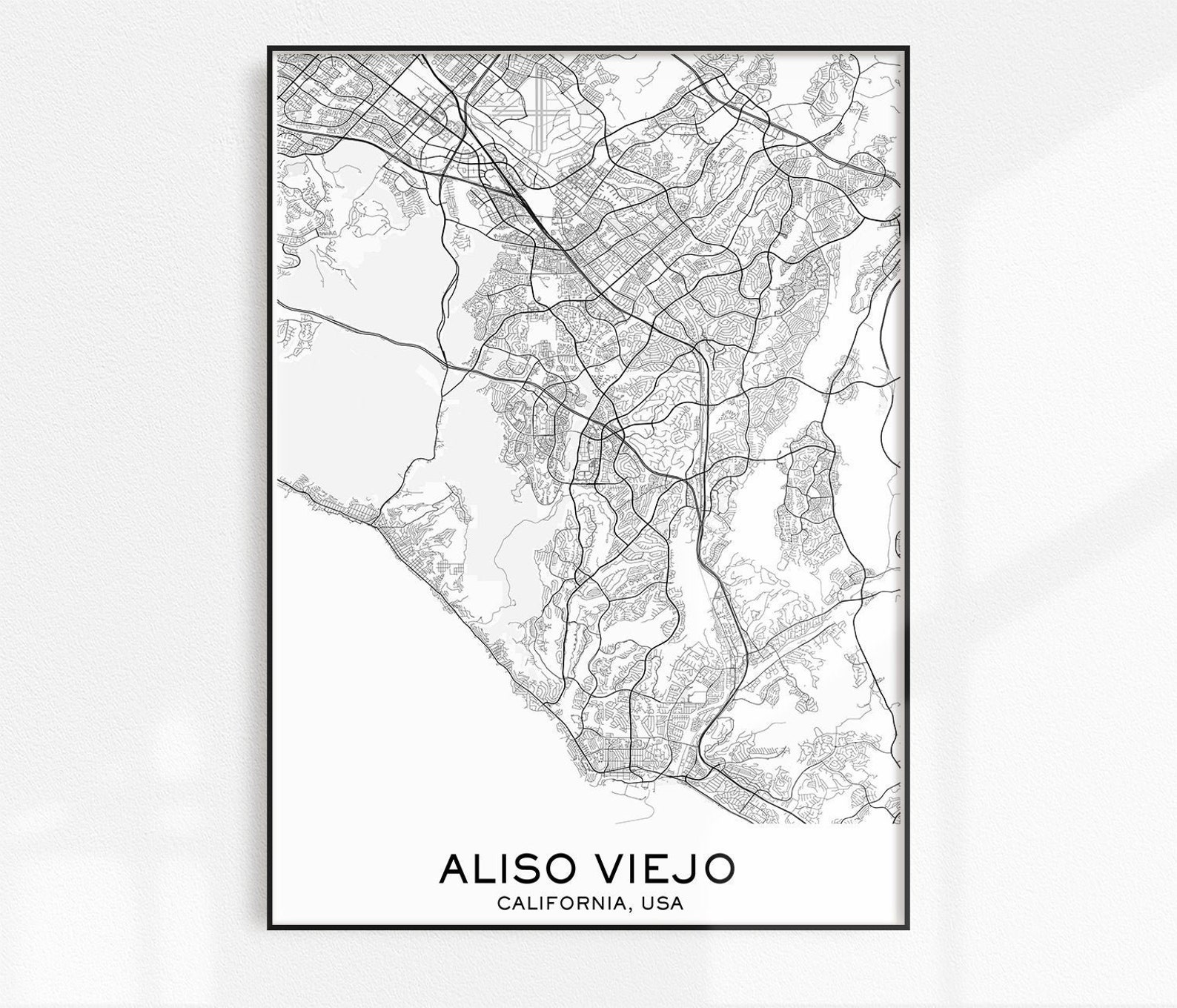 Aliso Viejo Map Print City Map Prints Aliso Viejo Map City Etsy