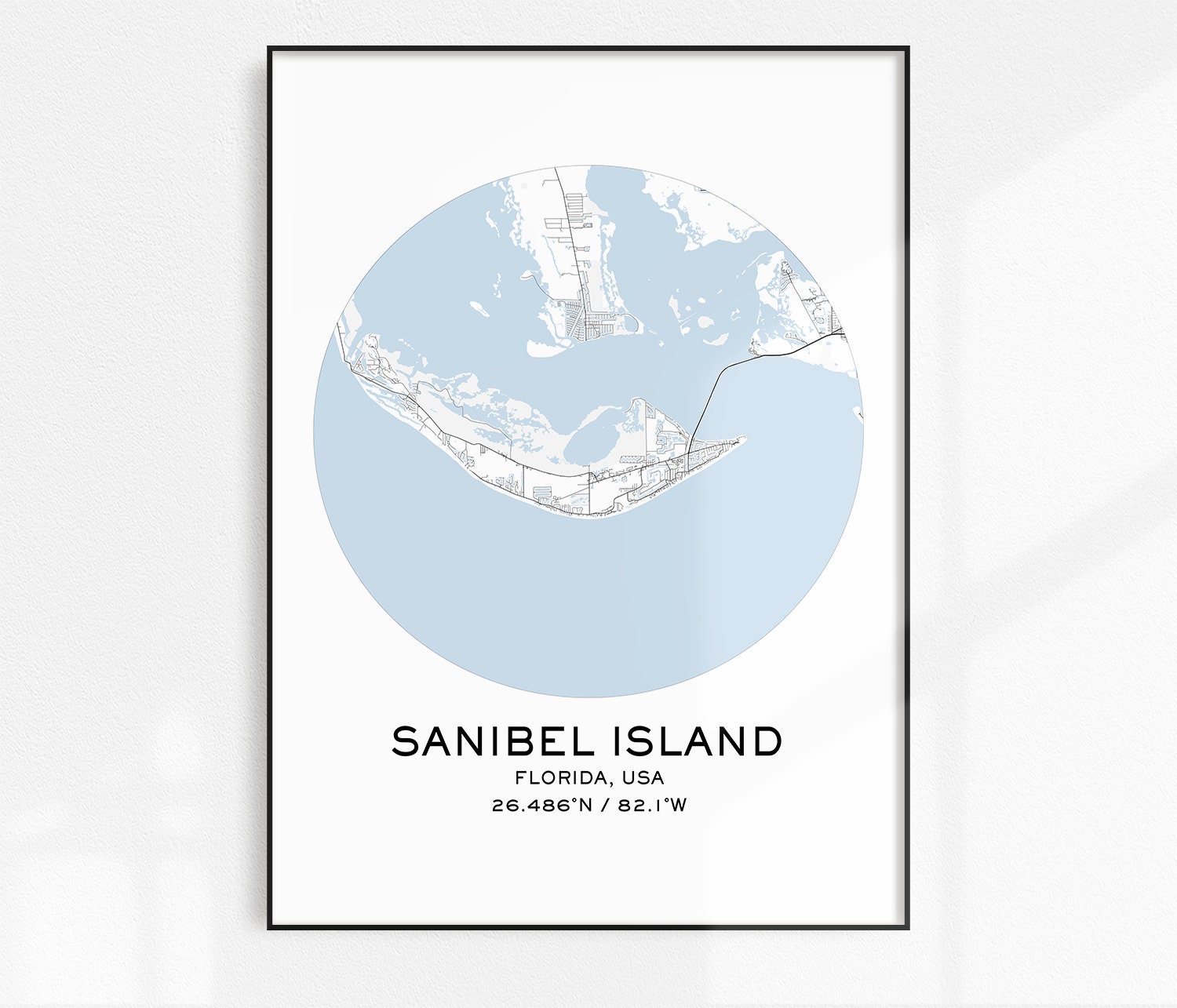 Sanibel Island Map Print Digital Map Prints Printable Maps | Etsy