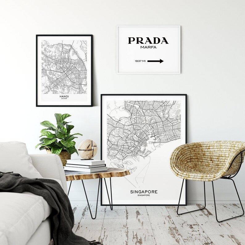 Singapore Map Print City Map Prints Singapore Map City Etsy