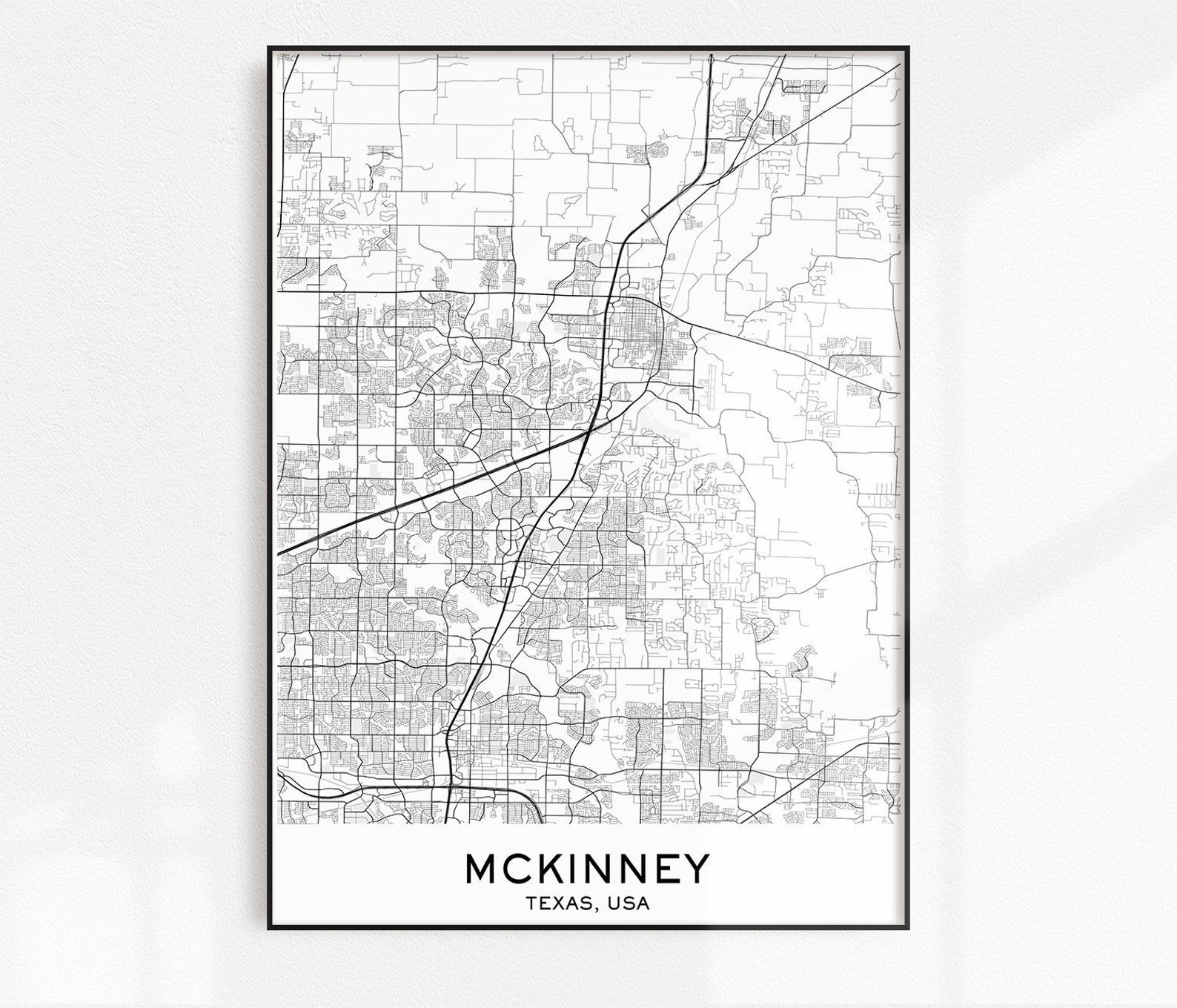 McKinney Map Print City Map Prints McKinney Map City Maps | Etsy