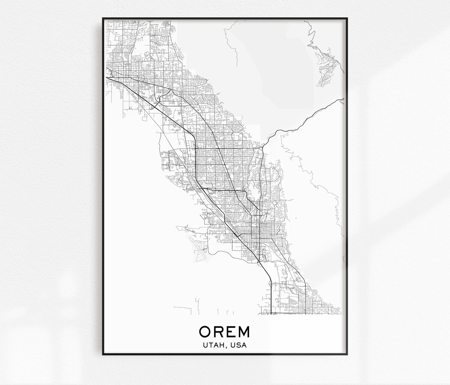Orem Map Print City Map Prints Orem Map City Maps Utah | Etsy