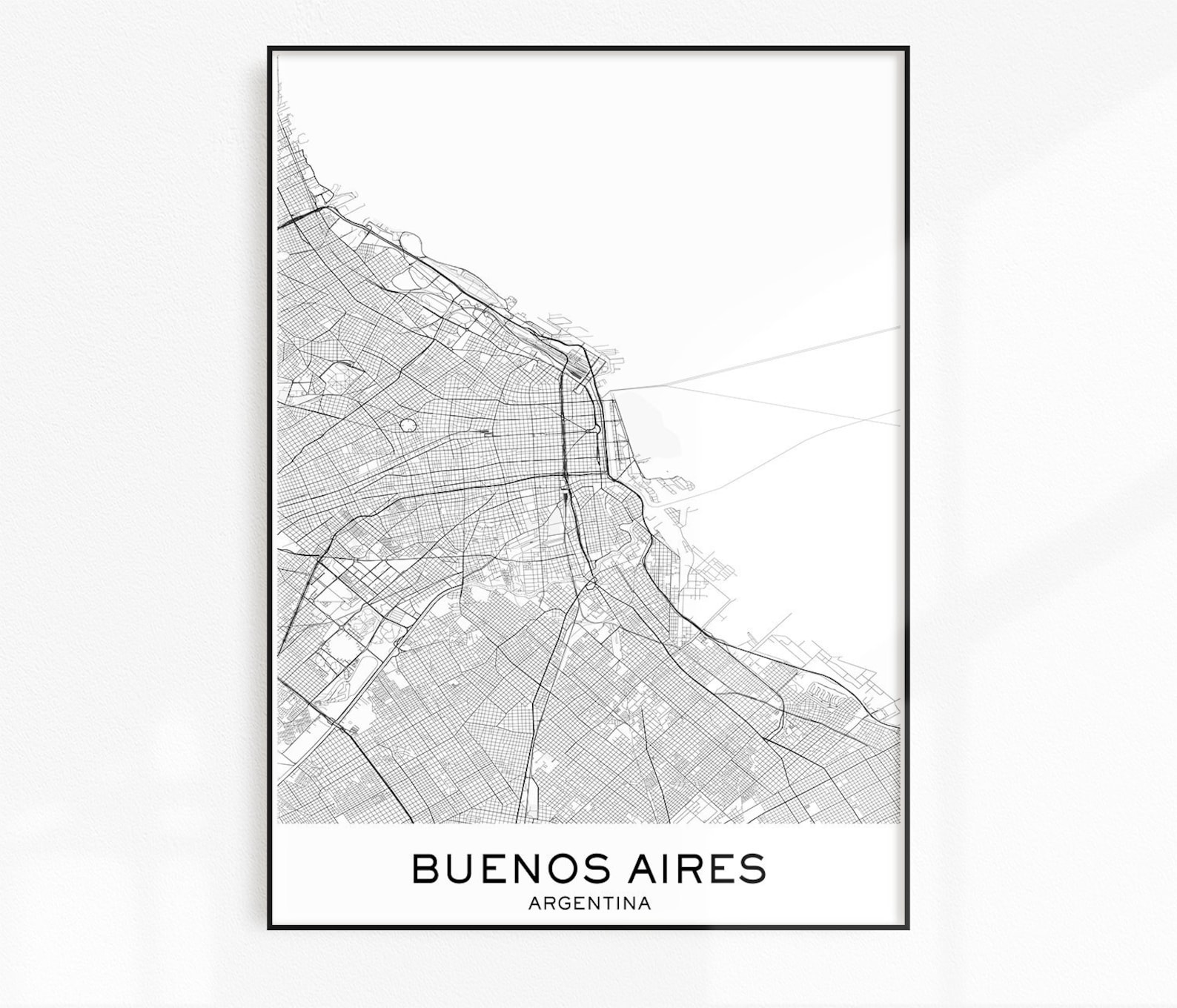 Buenos Aires Map Print City Map Prints Buenos Aires Map | Etsy
