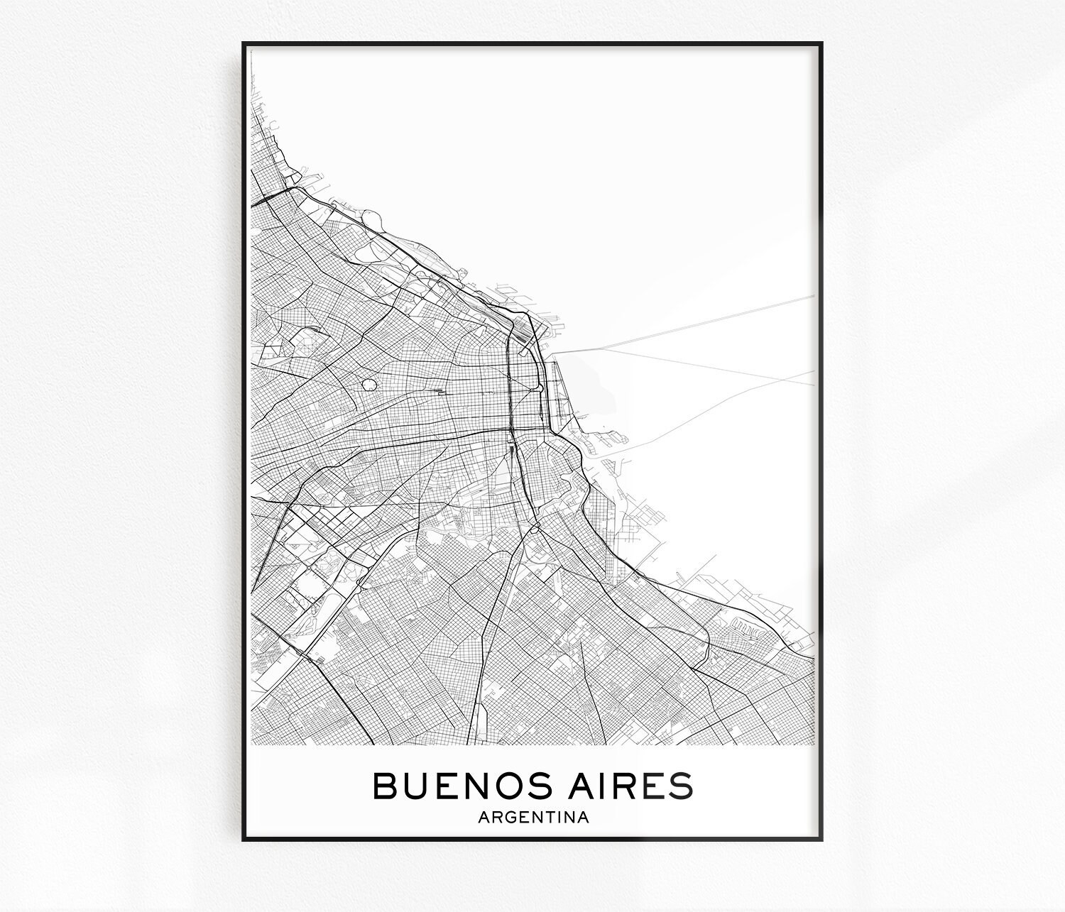 Buenos Aires Map Print City Map Prints Buenos Aires Map | Etsy
