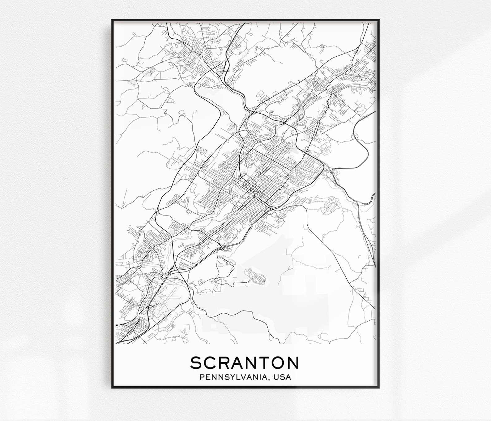 Scranton Map Print City Map Prints Scranton Map City Maps | Etsy