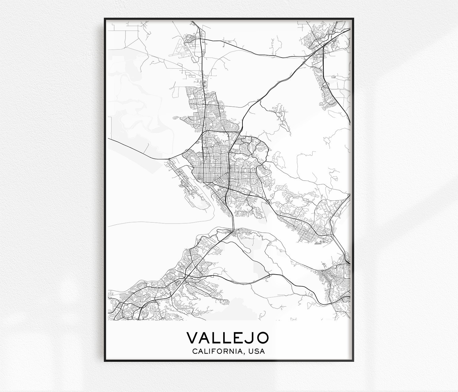 Vallejo Map Print City Map Prints Vallejo Map City Maps | Etsy