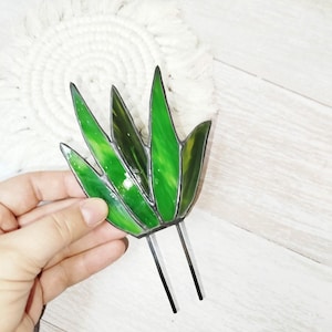 Stained glass Aloe Agave, Suncatchers Plant Stakes gift for plant lover