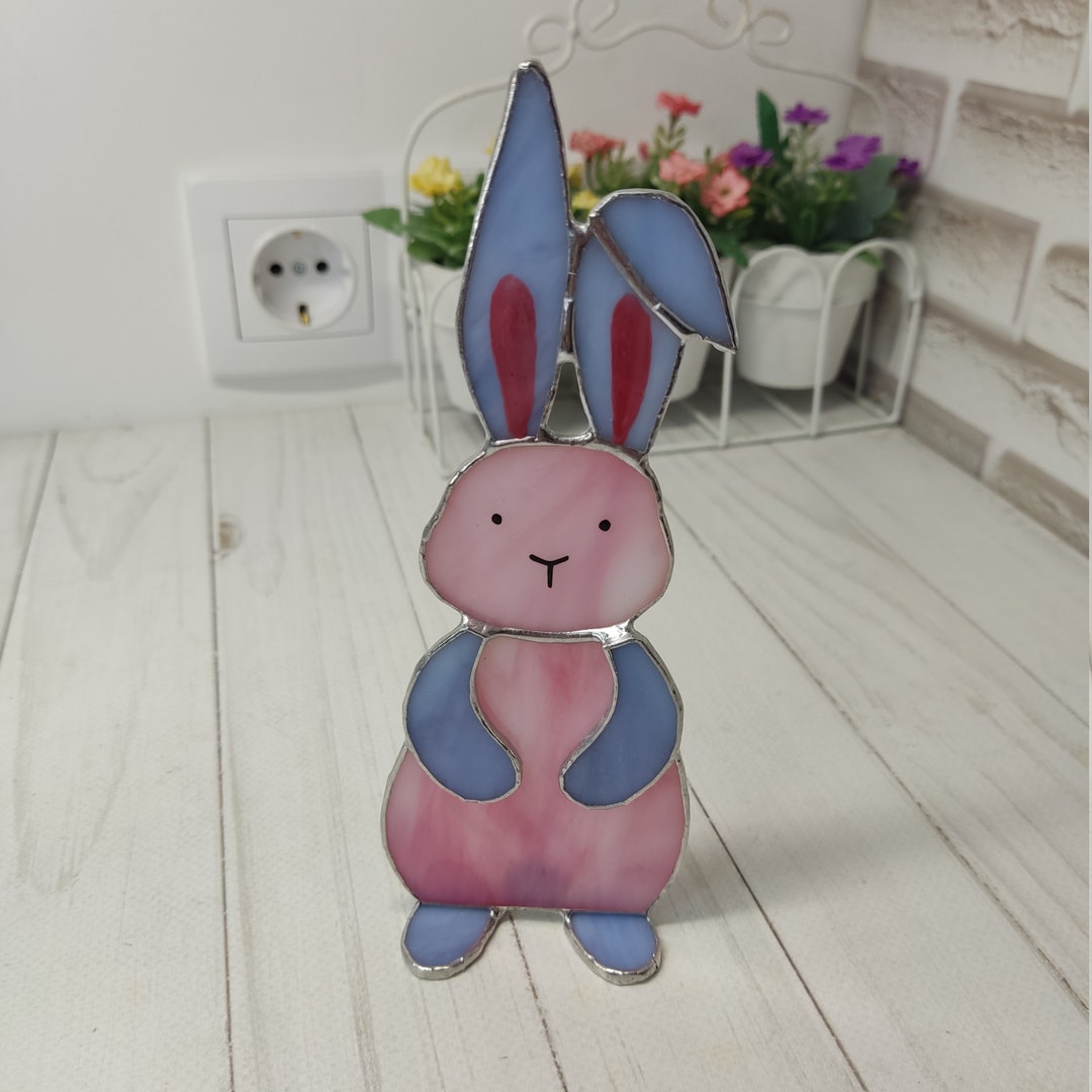 Rabbits Ornaments, Stained Glass Bunny, Bunny Suncatcher, Easter ...