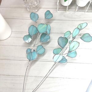 Stained glass eucalyptus branch, eucalyptus plant, glass eucalyptus, plant stake, stained glass plant, Eucalyptus Leaves, eucalyptus bouquet