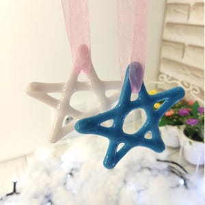 Stars glass, set of 2 stars, glass Christmas star, little gift idea, stained glass star, gift set memorial star, stain glass star Tiny stars