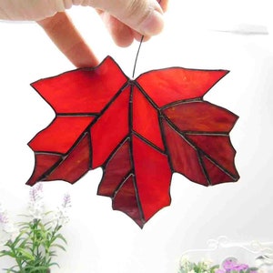 Halloween rot Blatt Dekor, Glasmalerei Dekor, Ahorn Fenster Dekoration, Ahornblatt rot, Herbst AhornBlatt Suncatcher