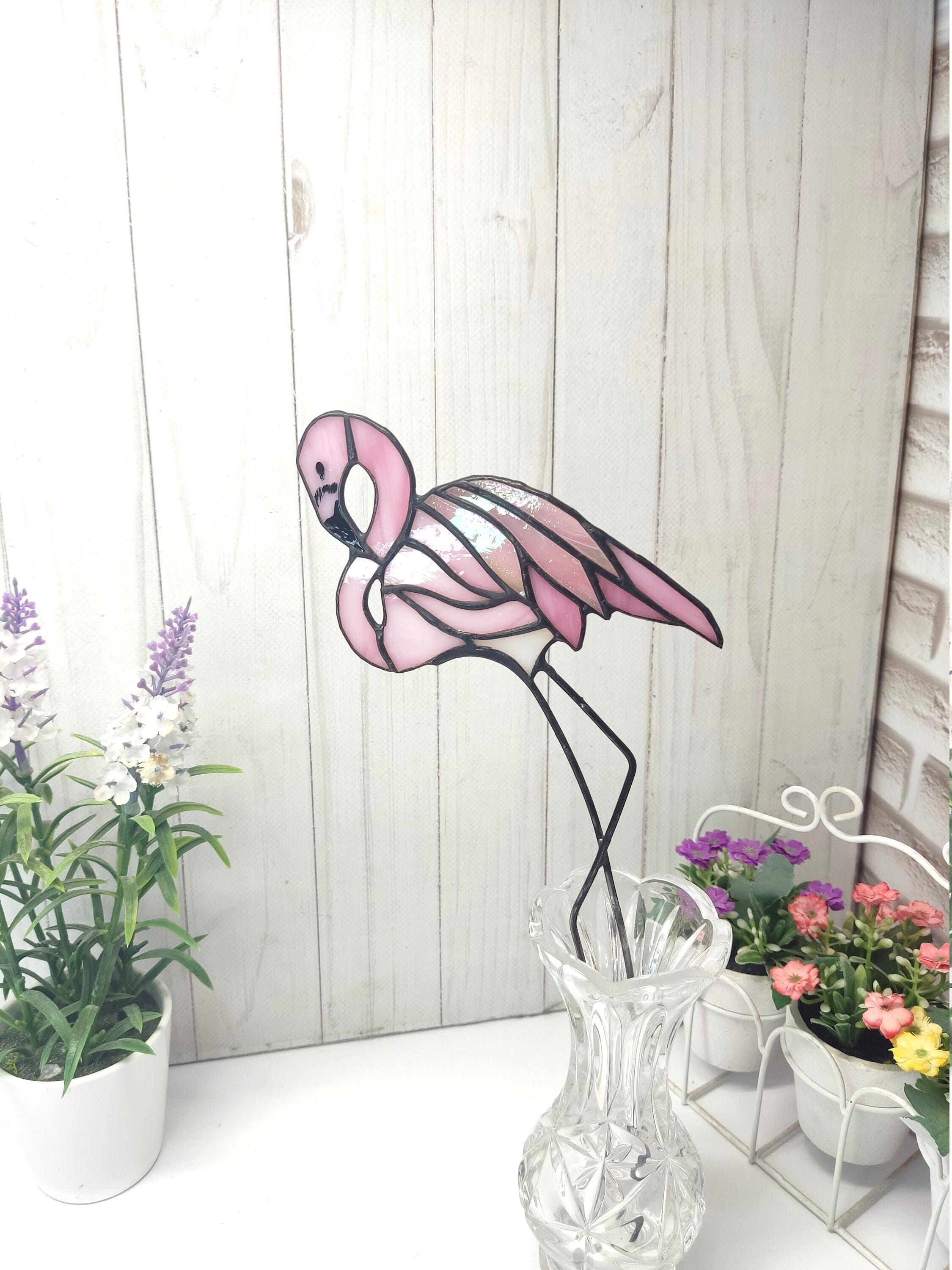 Fioriera In Vetro Colorato A Forma Di Fenicottero Rosa - Cattura Sole, Decorazione Estiva Per Casa E Giardino, Regalo Per Donne