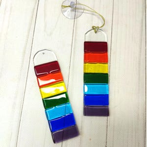 Glass fusing rainbow, Window decoration, Sun catcher, Fused Glass Rainbows, rainbow art glass, glass hope gift, rainbow suncatcher