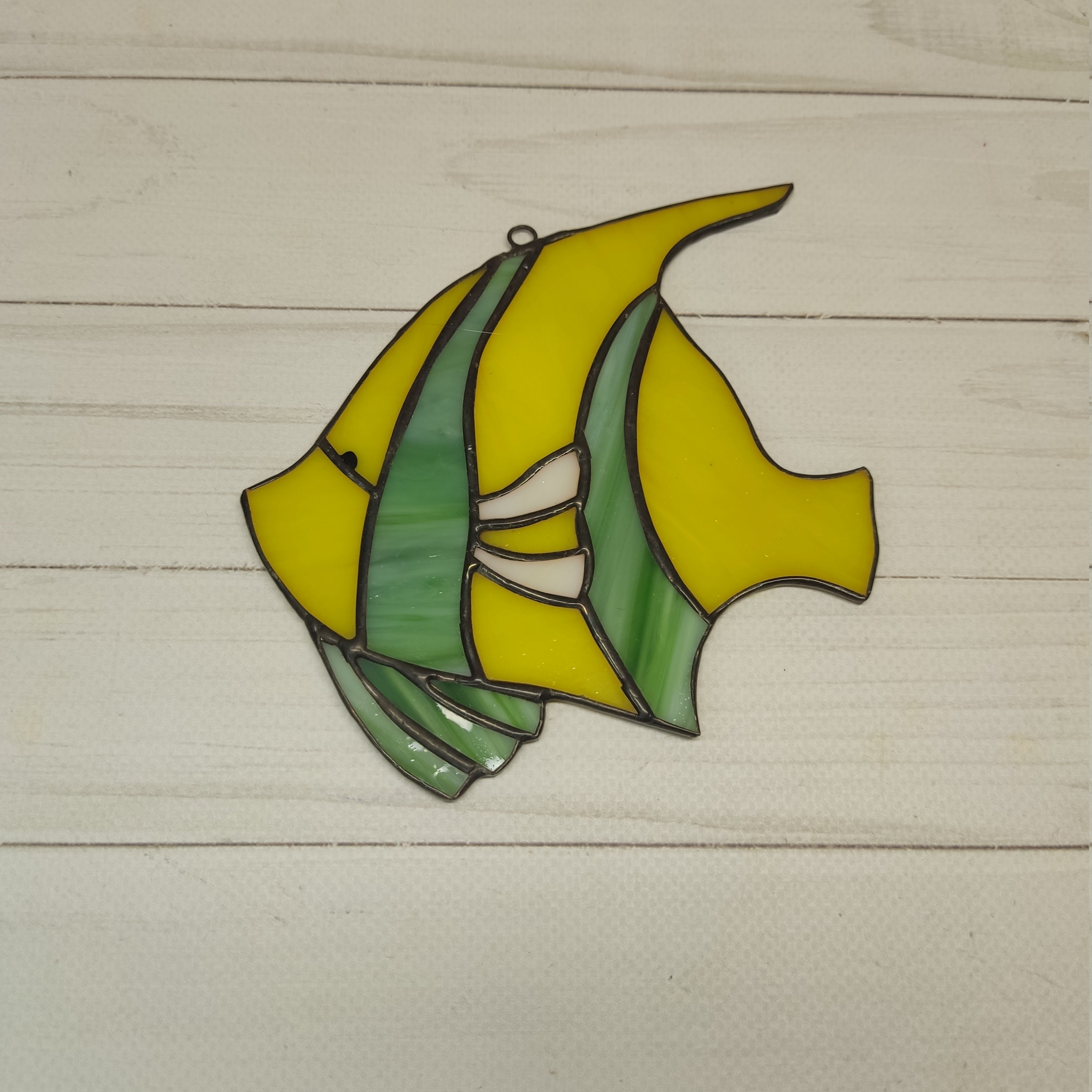 Stained Glass Fish Window or Wall Decor Color Glass Fish Etsy