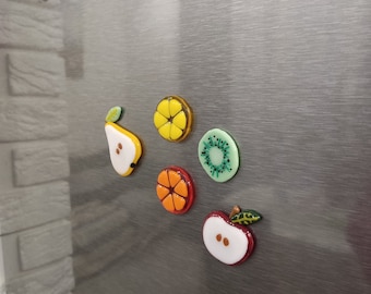 Glasmagnete am Kühlschrank, Magnete Früchte, Pflanzenmagnet, Buntglasmagnet, handgemachte Magnete, bunte Magnete, Küchenmagnete