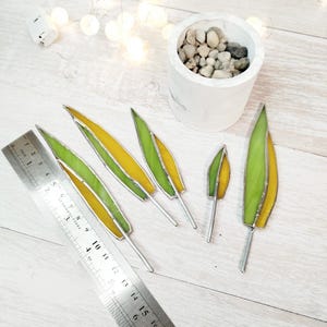 Agave stained glass, handmade fake plant decor suncatcher, Nature Desktop Succulent