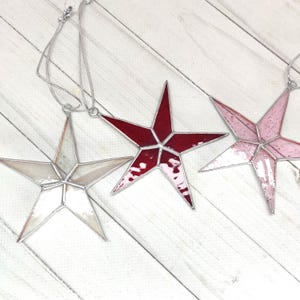 Transparent snowflakes, Stained glass star, Set of stars, wishing star, winter holiday star, colors stars, housewarming star