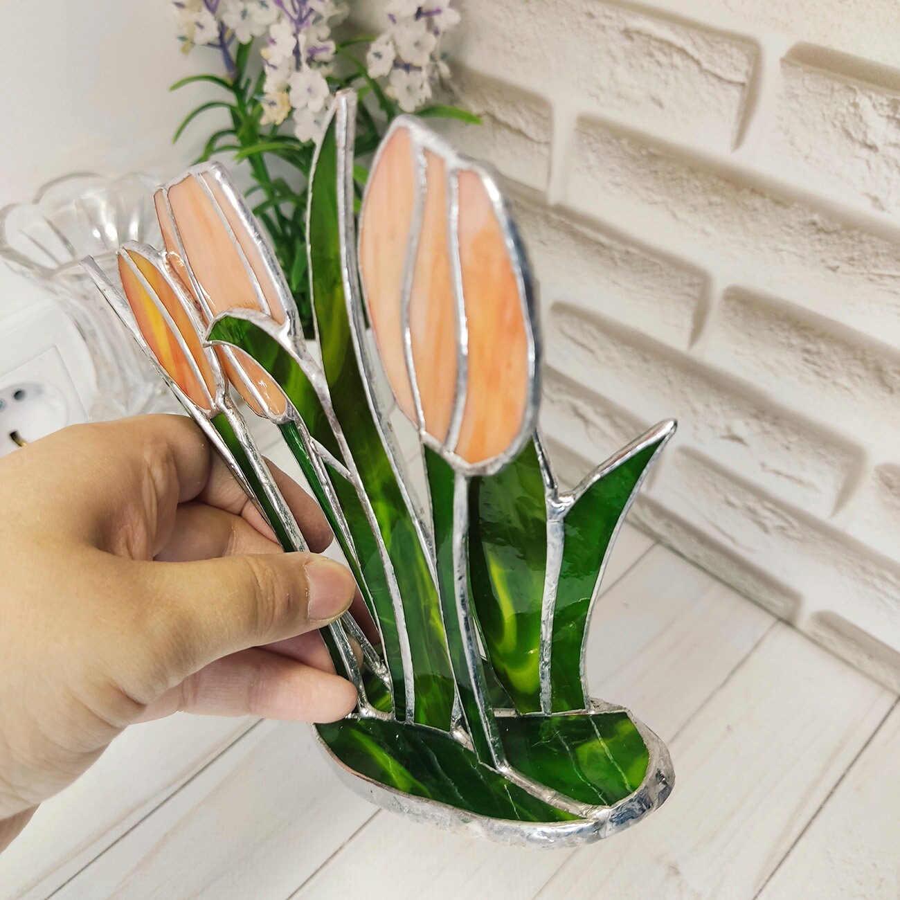 Tulip suncatcher flower lovers flower suncatcher Rustic Etsy