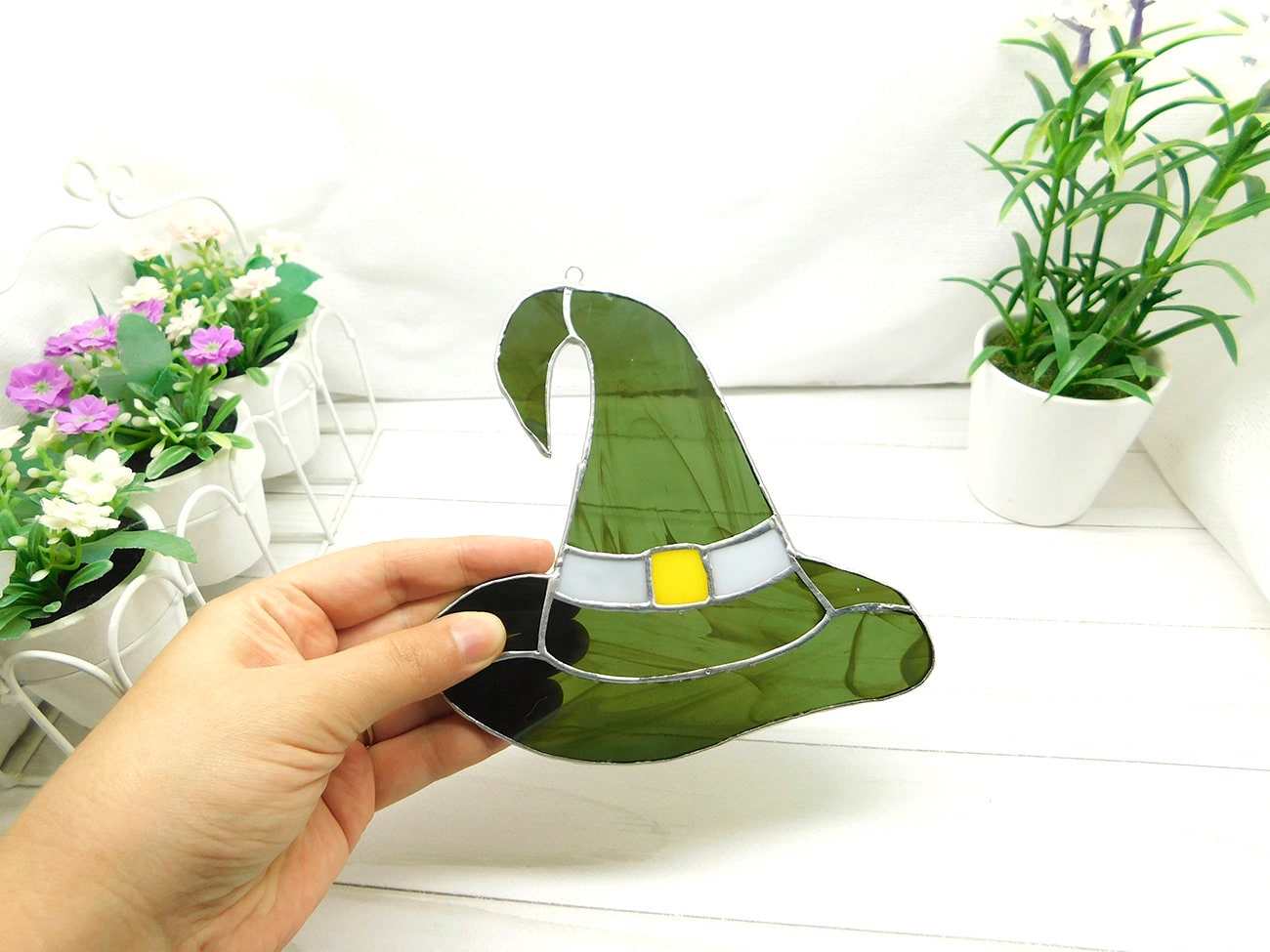 Stained Glass Hat for Halloween Witch Hat Decoration Window Etsy UK