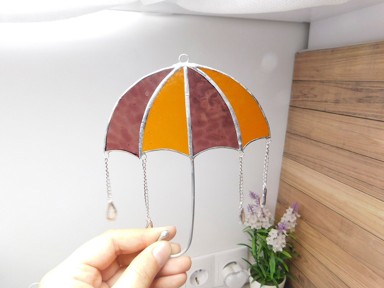 Stained Glass Umbrella Modern Suncatcher Rain and Umbrella Etsy