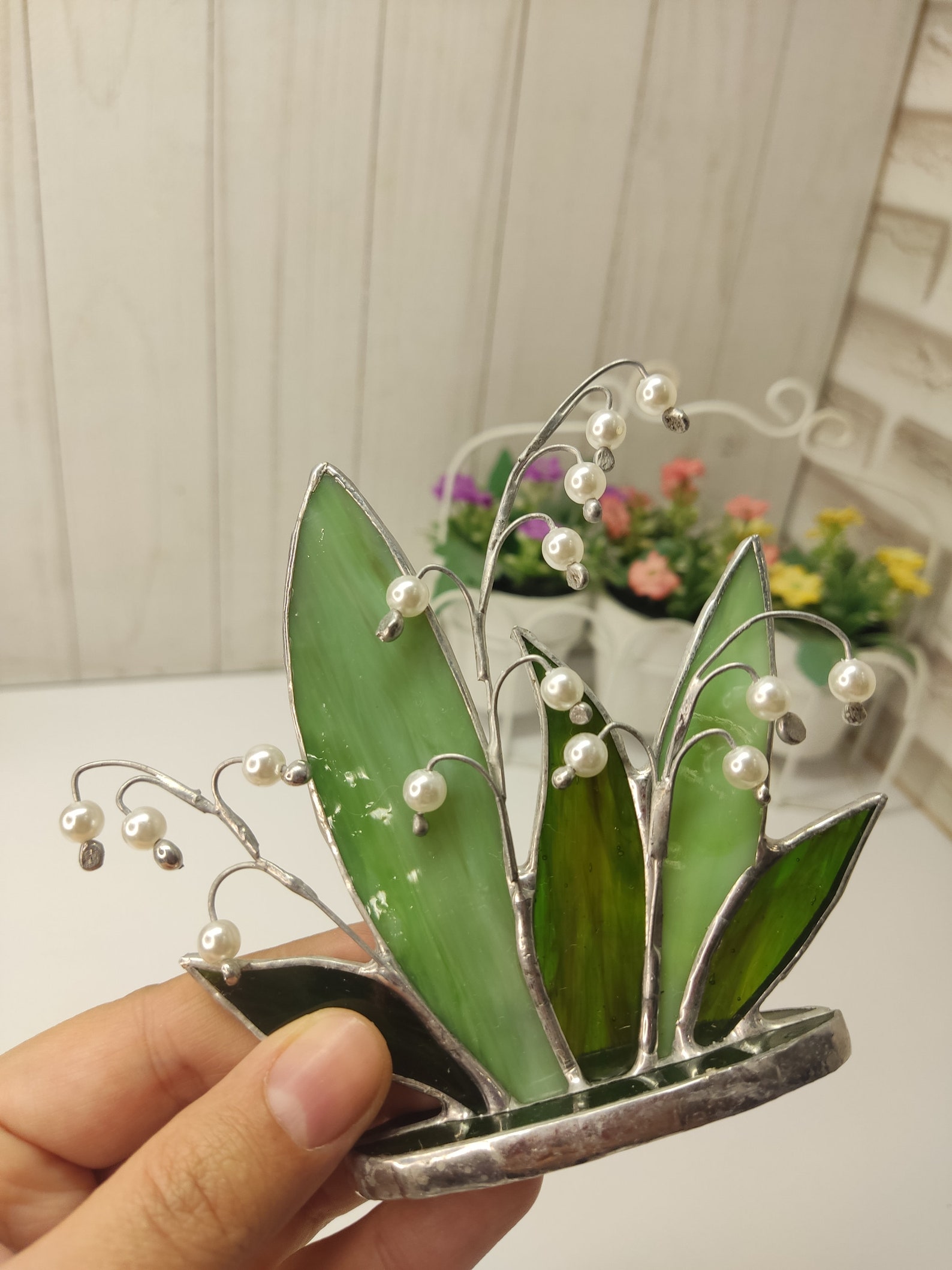 Stained Glass Lily of the Valley 3d Decor Floral Suncatcher | Etsy