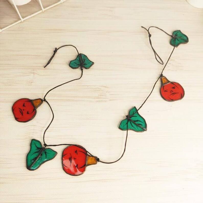 Halloween Garland Pumpkin Stained Glass Window Hangings Etsy