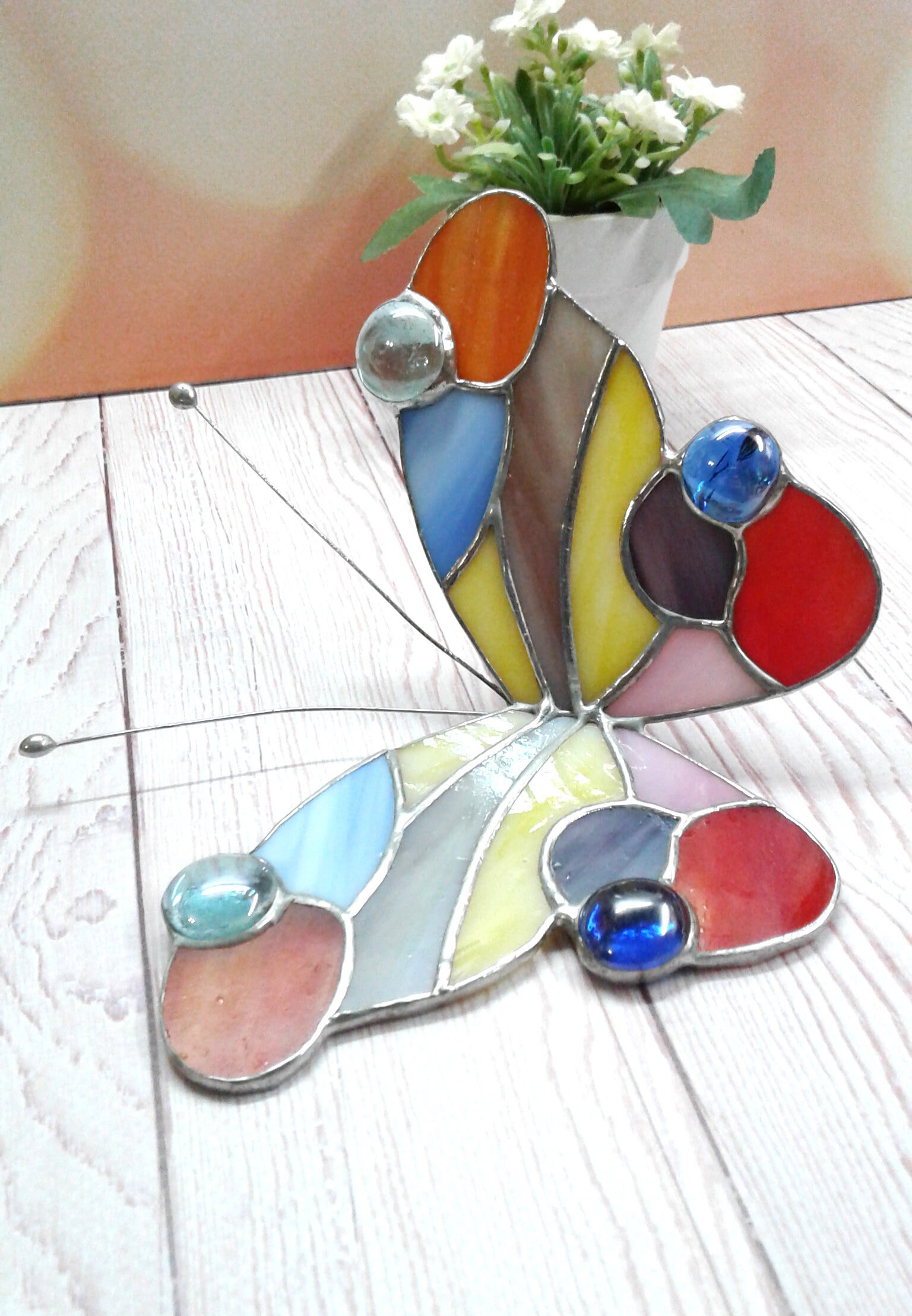 Butterfly Stained Glass Home Decor Butterfly Hanging In | Etsy