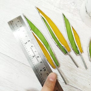 Agave stained glass, handmade fake plant decor suncatcher, Nature Desktop Succulent