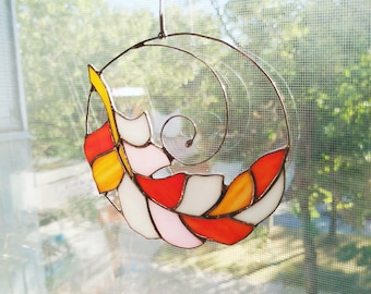 Attrape-soleil plume en vitrail, décoration de fenêtre bohème, cadeau fête des mères