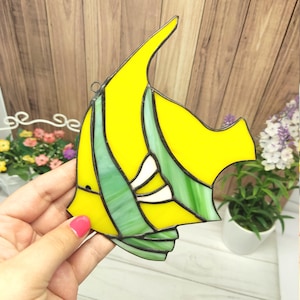 Stained glass fish, window or wall decor, Color glass fish, Great home decor or a gift for a friend