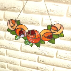 Glasmalerei Rose, Rose Suncatcher, Natur Thema, Glasmalerei, Fensterbild, Glasmalerei Blume, Gothic Dekoration