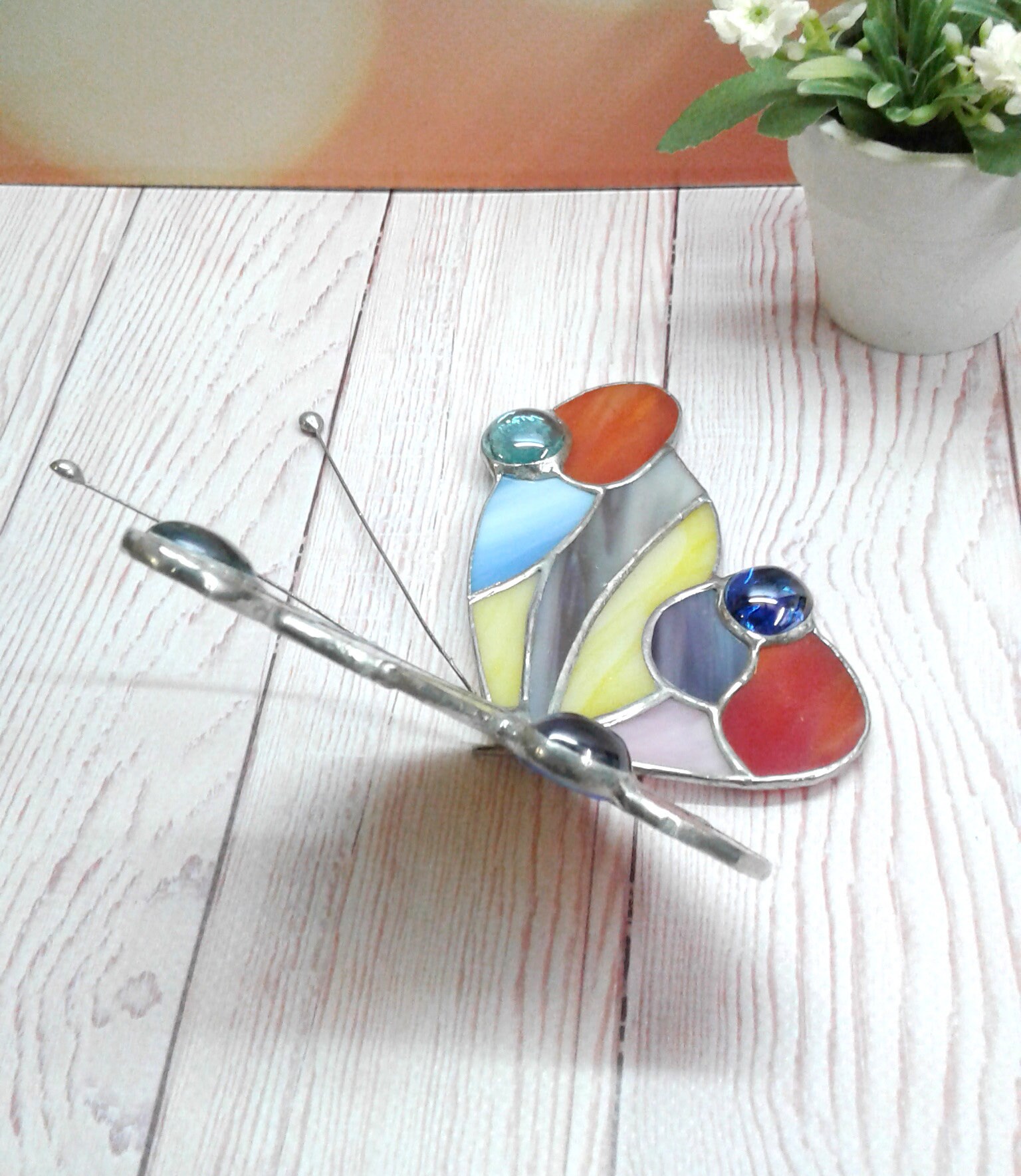 Butterfly Stained Glass Home Decor Butterfly Hanging In Etsy