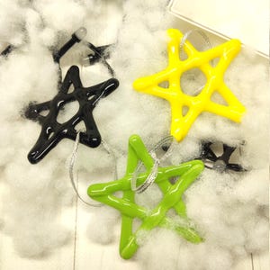 glass Christmas star, Colored Stars glass, set of 3 stars, Fusing glass stars, little gift idea, stained glass star, gift set, memorial star