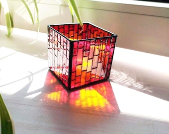 Geometric Stained Glass Candle Holder for Orphy German