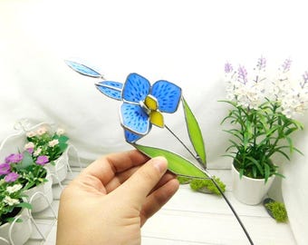 ステンドグラスの蘭の花：胡蝶蘭のインテリア - Etsy 日本