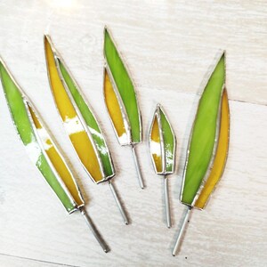 Agave stained glass, handmade fake plant decor suncatcher, Nature Desktop Succulent