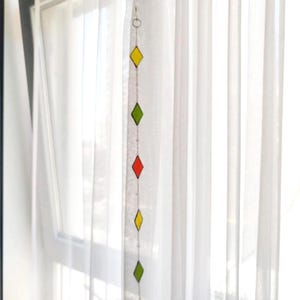 Gebrandschilderd glas Dream Sun Catcher: geometrisch raam met kristallen kralen