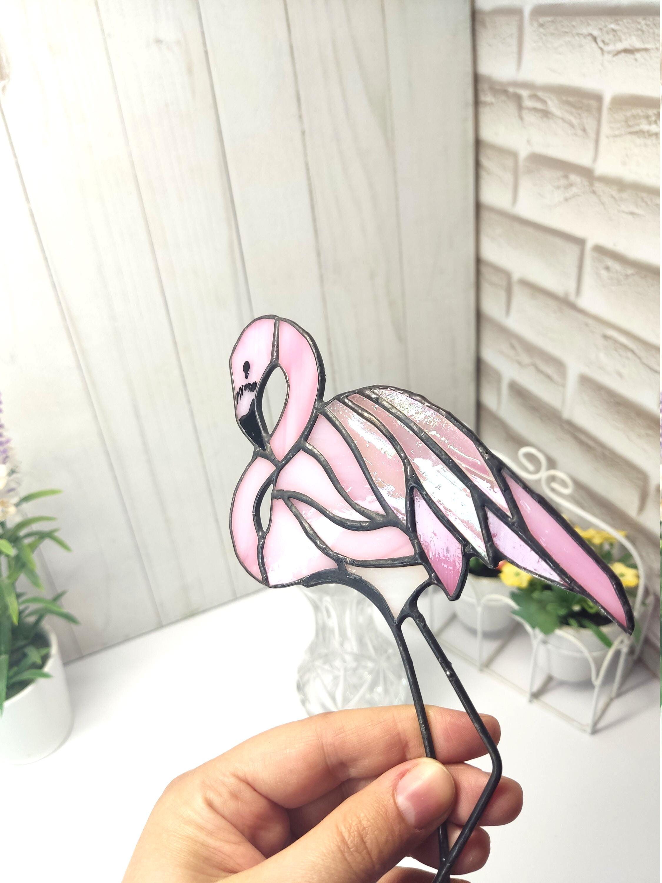 Fioriera In Vetro Colorato A Forma Di Fenicottero Rosa - Cattura Sole, Decorazione Estiva Per Casa E Giardino, Regalo Per Donne