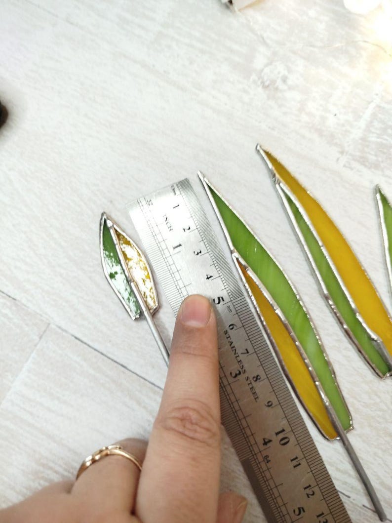 Agave stained glass, handmade fake plant decor suncatcher, Nature Desktop Succulent