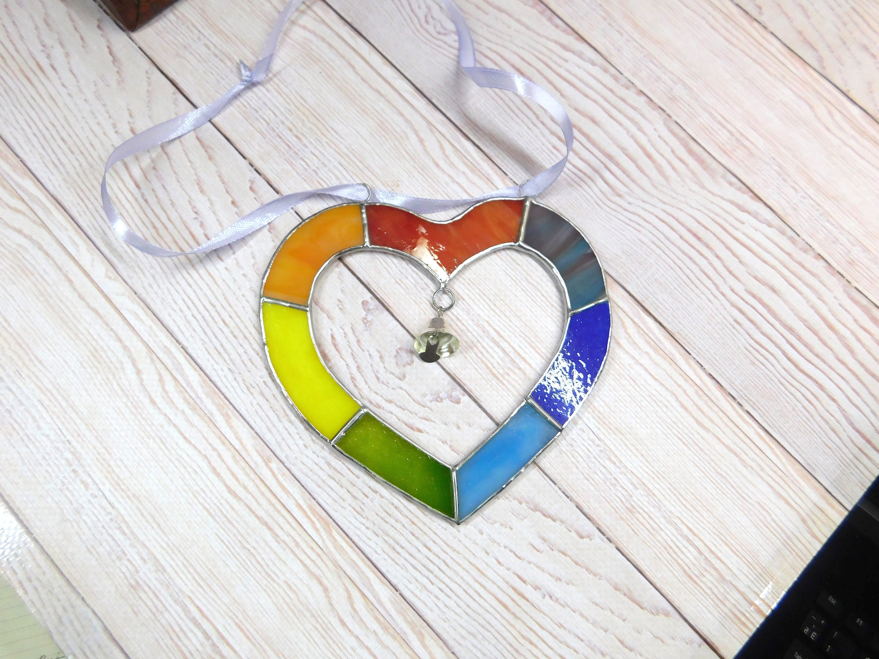 Buy Stained Glass Heart, Colored Heart, Romantic Stained Glass Home Decor,  Wonderful Gift to a Loved One Online in India 