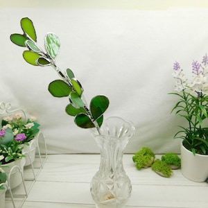 Glasmalerei Eukalyptus, Eukalyptus Pflanze, Blume Pflanze Pfahl, handgemachte Glas Suncatcher, Glasmalerei Zweig, Hochzeit Sträuße