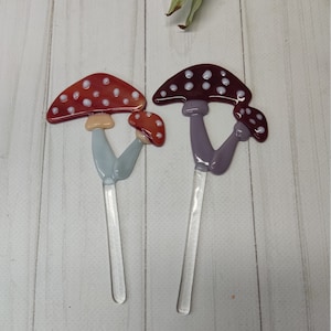 Glass mushrooms, decor in a flowerpot, garden mushrooms, red mushrooms, fly agaric, glass Amanita, hand blown mushroom, poisonous plants