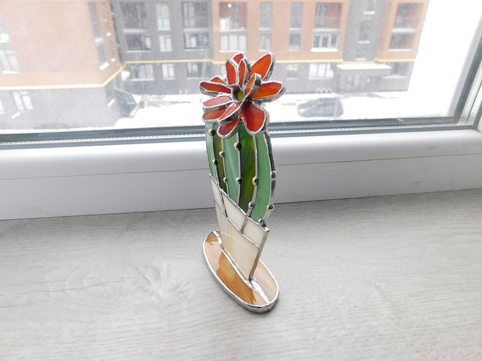 Stained Glass Cactus 3D Stained Glass 3D Glass Cactus Etsy